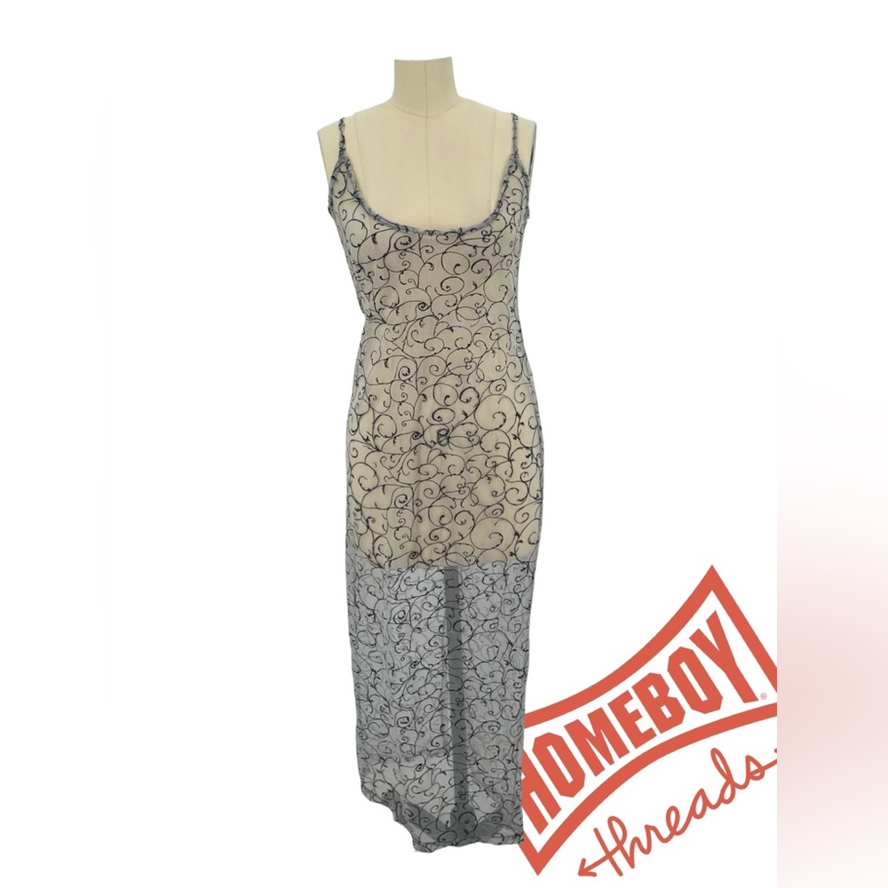 SHAN Gray and Black Swirl Dress